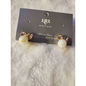 Women's ROVOG Earrings White and Gold